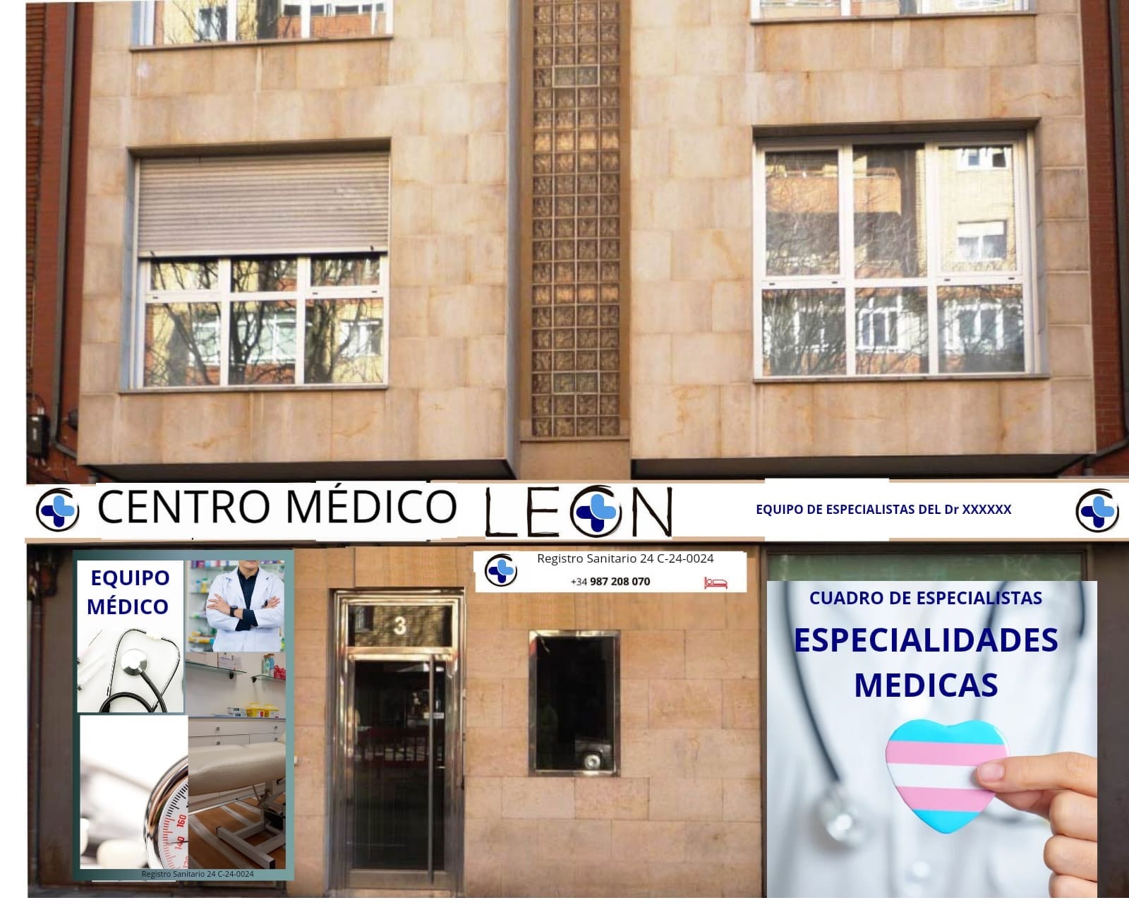 Edificio de Centro Médico León en la Avenida José Aguado 3, León